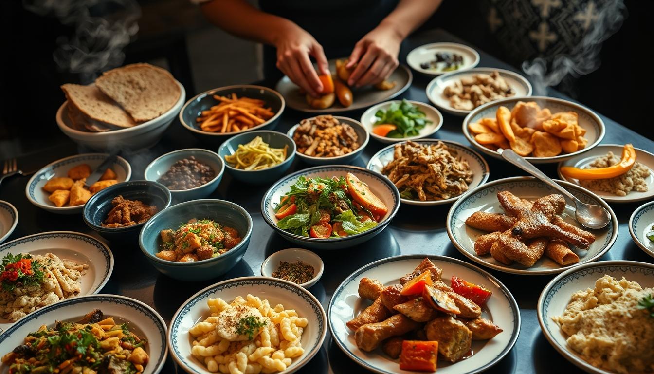Ingredients prepared for a simple home dinner
